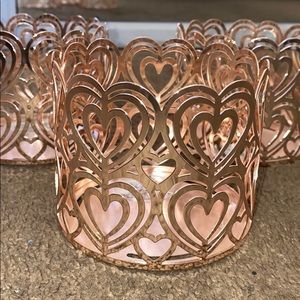 3 Rose gold heart candle holders (SOLD)